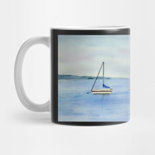 Boat in Maine Watercolor Art Mug